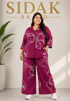 SIDAK Plus Size Designer Printed Co-Ord Set – 22 kg Heavy Rayon
