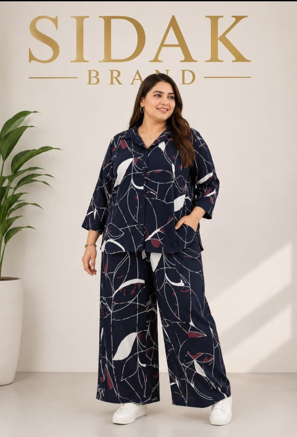 SIDAK Plus Size Designer Printed Co-Ord Set – 22 kg Heavy Rayon