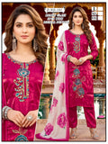 Stylish Sea Green Roman Glass Silk 3Pcs Suit Set with Digital Printed Dupatta