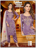 Stylish Sea Green Roman Glass Silk 3Pcs Suit Set with Digital Printed Dupatta