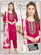 Stylish Sea Green Roman Glass Silk 3Pcs Suit Set with Digital Printed Dupatta