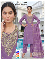 Elegant Pink Roman Shimmer 3Pc Suit Set with Sequins Embroidery & Zari Dupatta