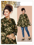 Women's Premium 22kg Heavy Rayon Floral Foil Print Peplum Short Kurti / Tunic Combo