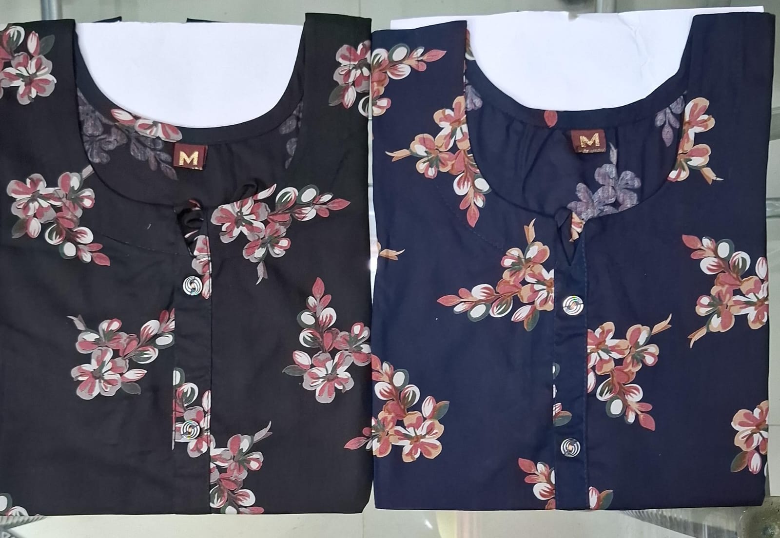 Women's Premium 22kg Heavy Rayon Printed Short Kurti / Top with Shoulder Tie-Up
