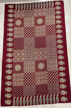 Traditional Cotton Ajrakh Print Short Kurti with Skirt & Dupatta Set