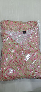 Cotton Printed 2-Piece Co-Ord Set – Long Kurti with Plazo & Shoulder Dori