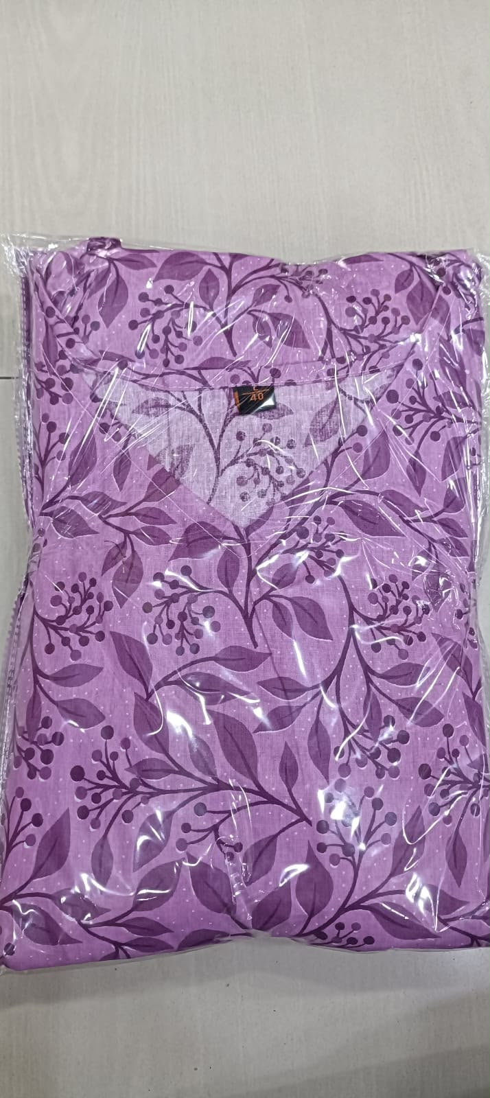 Cotton Printed 2-Piece Co-Ord Set – Long Kurti with Plazo & Shoulder Dori