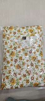 Cotton Printed 2-Piece Co-Ord Set – Long Kurti with Plazo & Shoulder Dori