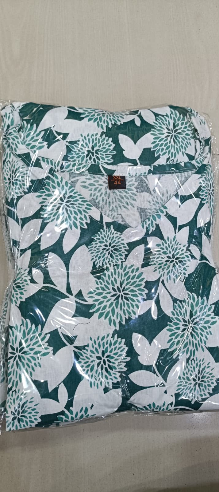 Cotton Printed 2-Piece Co-Ord Set – Long Kurti with Plazo & Shoulder Dori