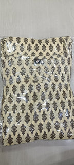 Cotton Printed 2-Piece Co-Ord Set – Long Kurti with Plazo & Shoulder Dori