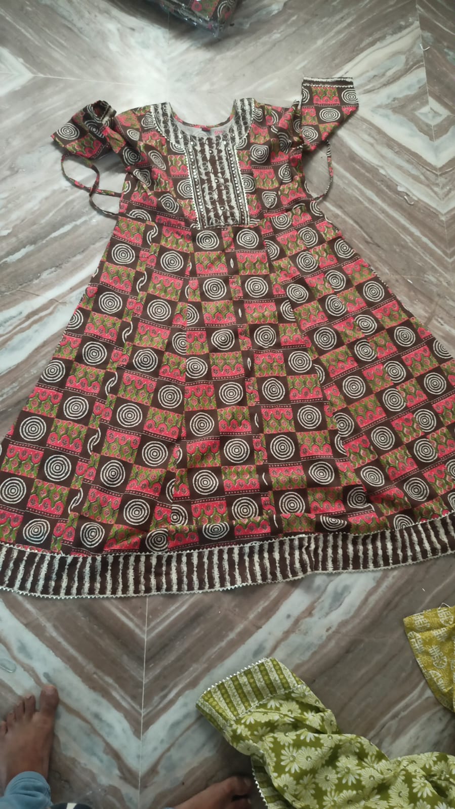 Premium Plus Size Cotton Frock Style 3PC Set with Soft Mul Cotton Dupatta