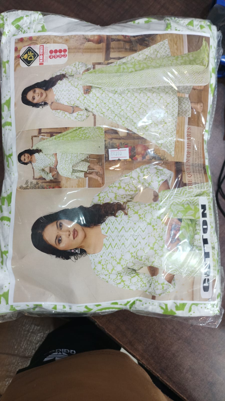 Plus Size Cotton Frock Style Printed Set with Matching Dupatta