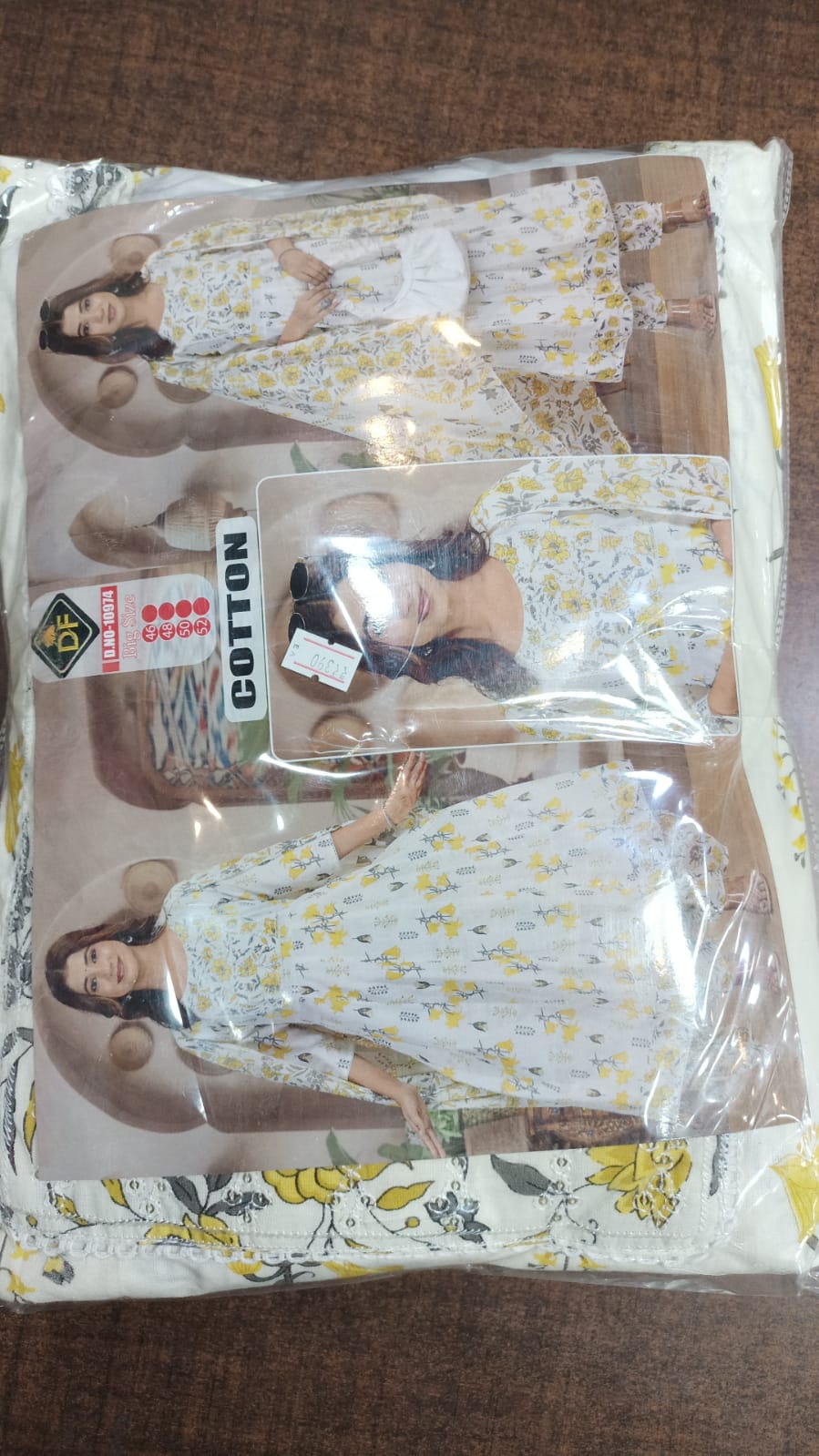 Plus Size Cotton Frock Style Printed Set with Matching Dupatta