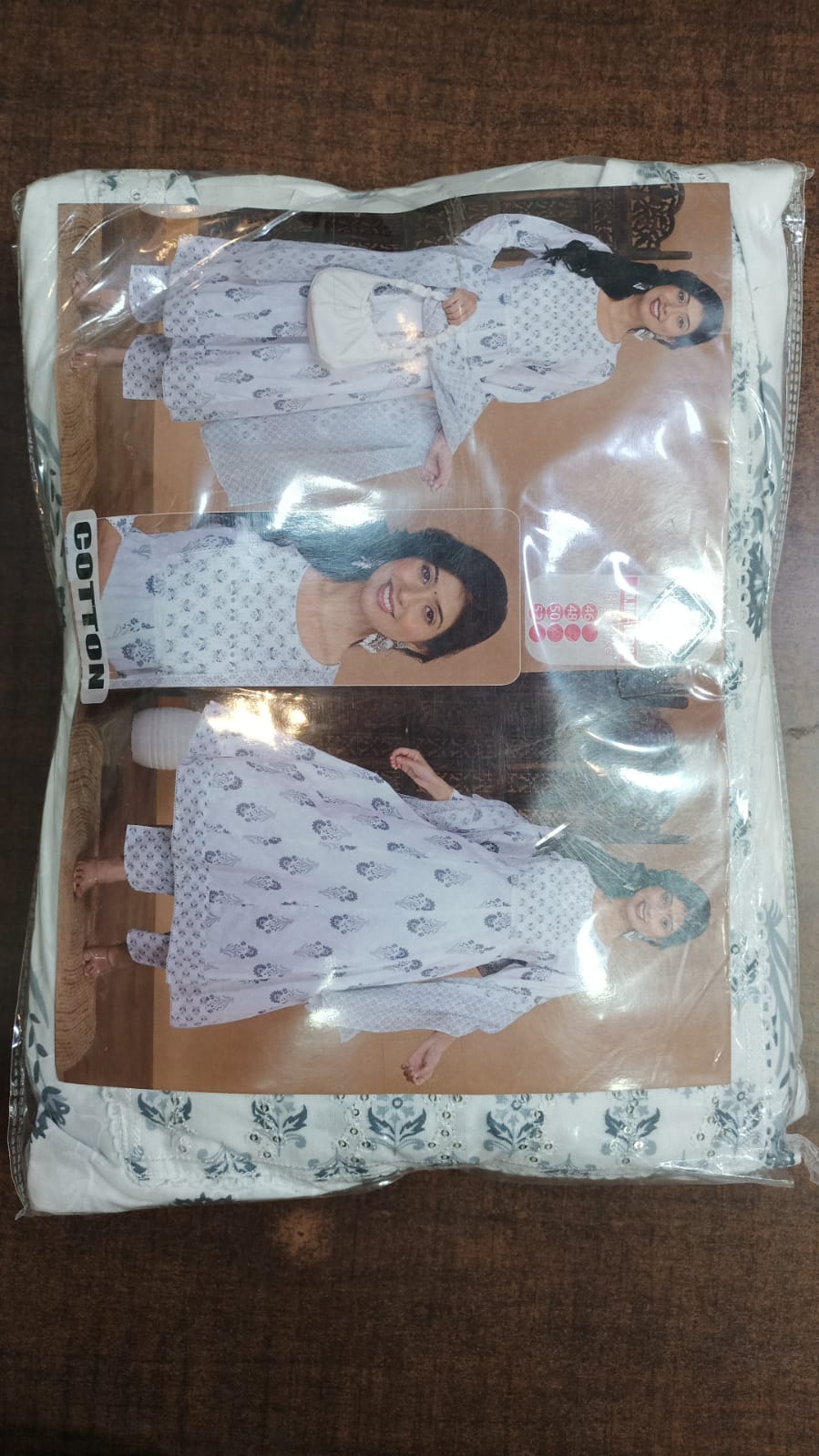 Plus Size Cotton Frock Style Printed Set with Matching Dupatta