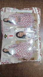 Plus Size Cotton Frock Style Printed Set with Matching Dupatta