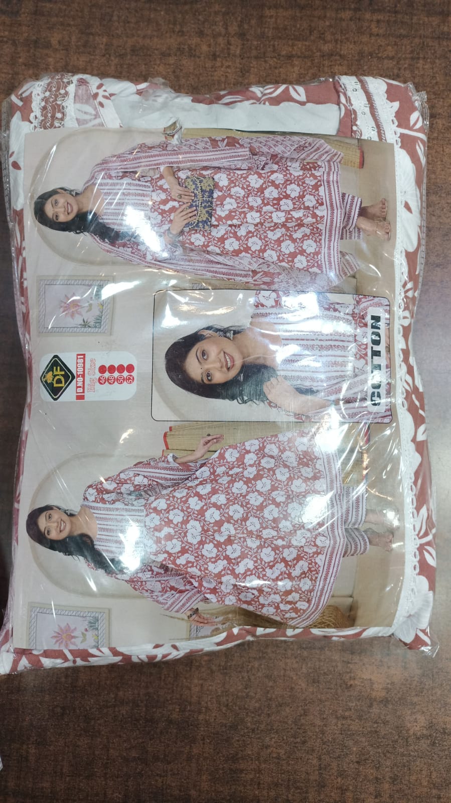 Plus Size Cotton Frock Style Printed Set with Matching Dupatta