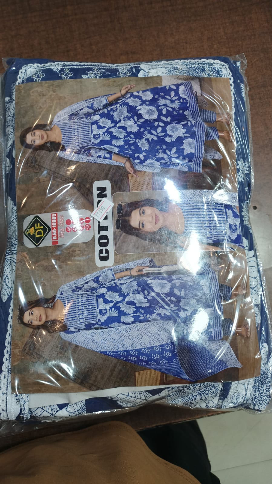 Plus Size Cotton Frock Style Printed Set with Matching Dupatta