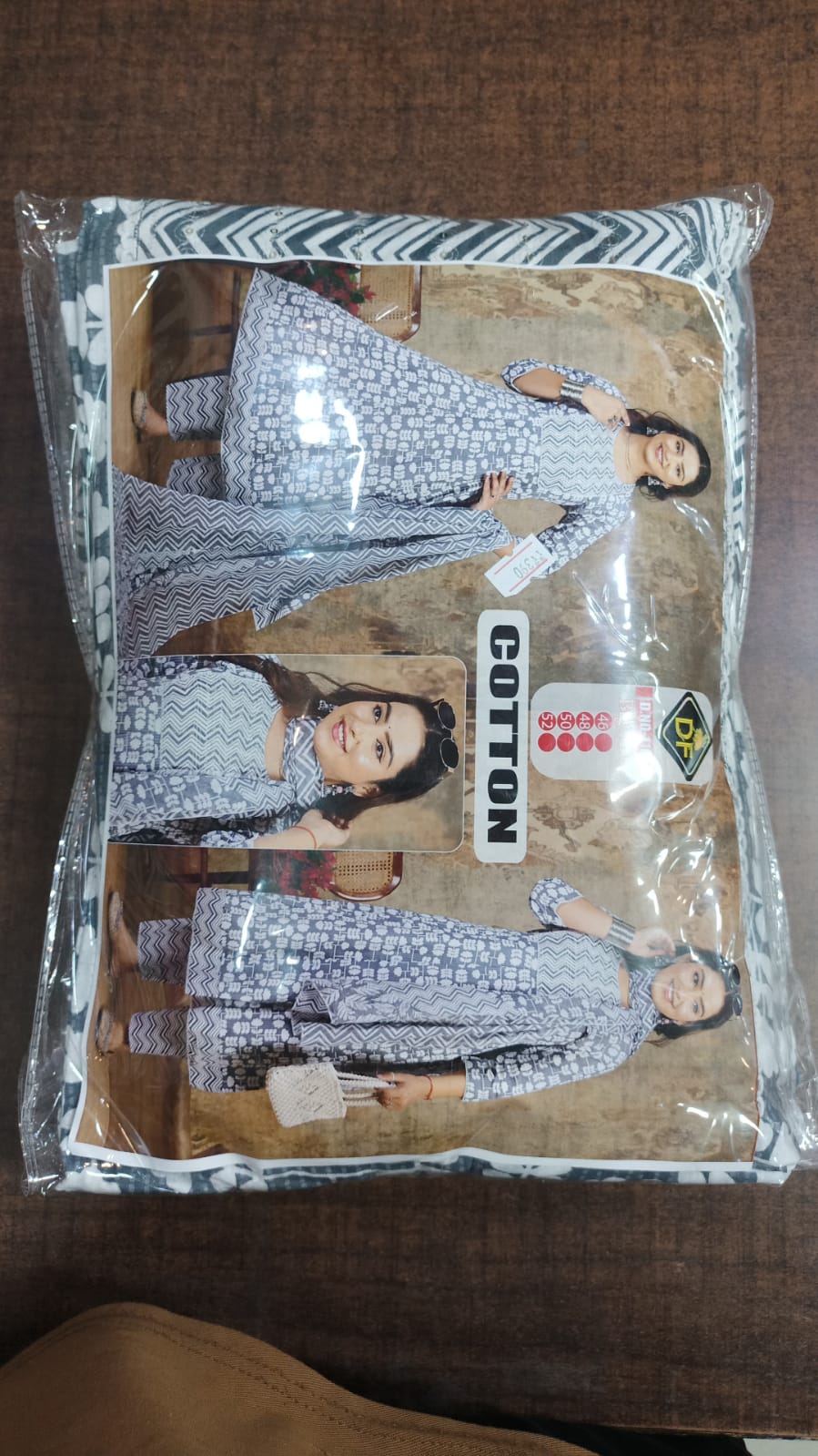 Plus Size Cotton Frock Style Printed Set with Matching Dupatta