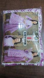 Plus Size Cotton Frock Style Printed Set with Matching Dupatta