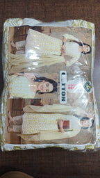 Plus Size Cotton Frock Style Printed Set with Matching Dupatta