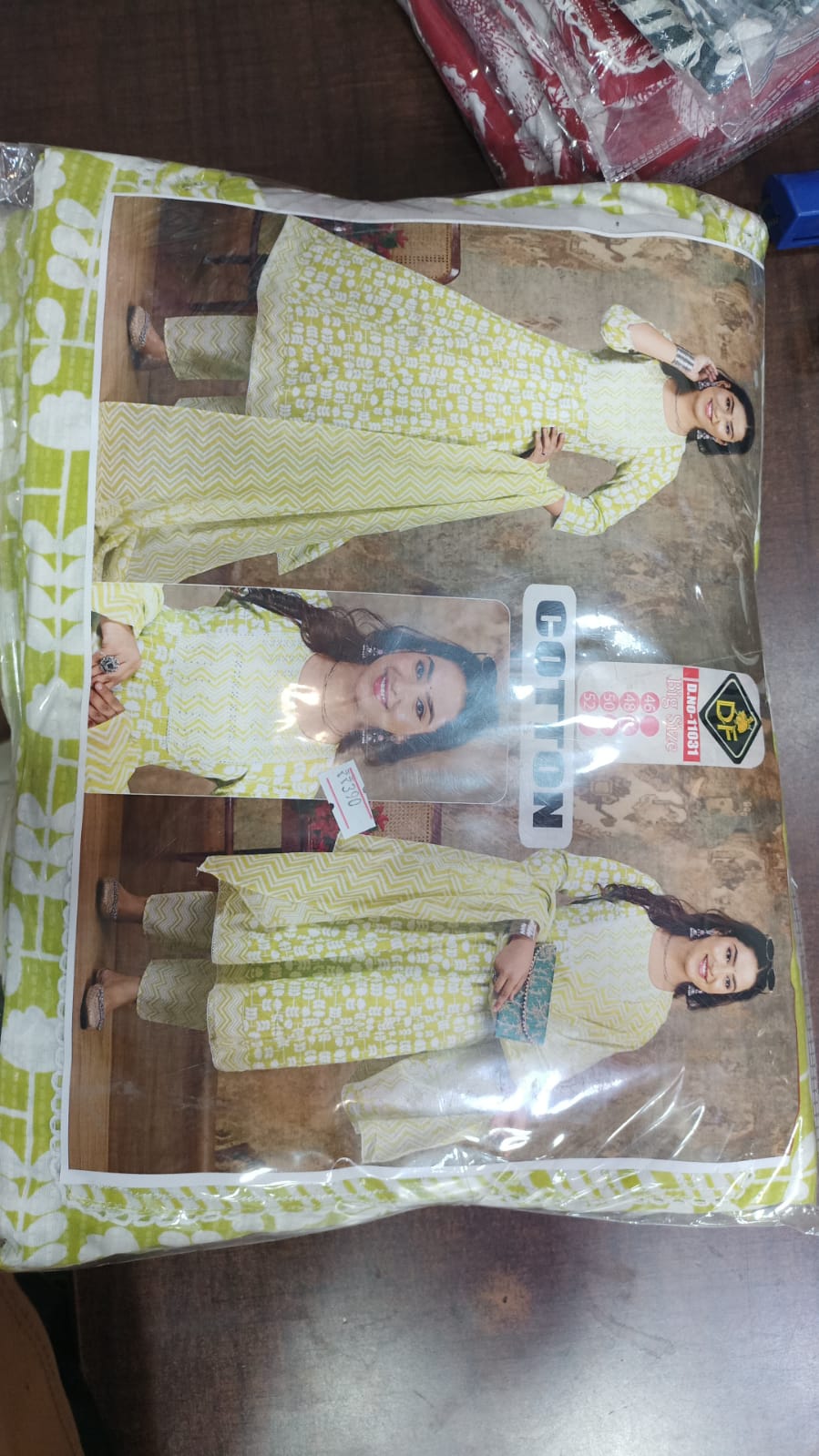 Plus Size Cotton Frock Style Printed Set with Matching Dupatta
