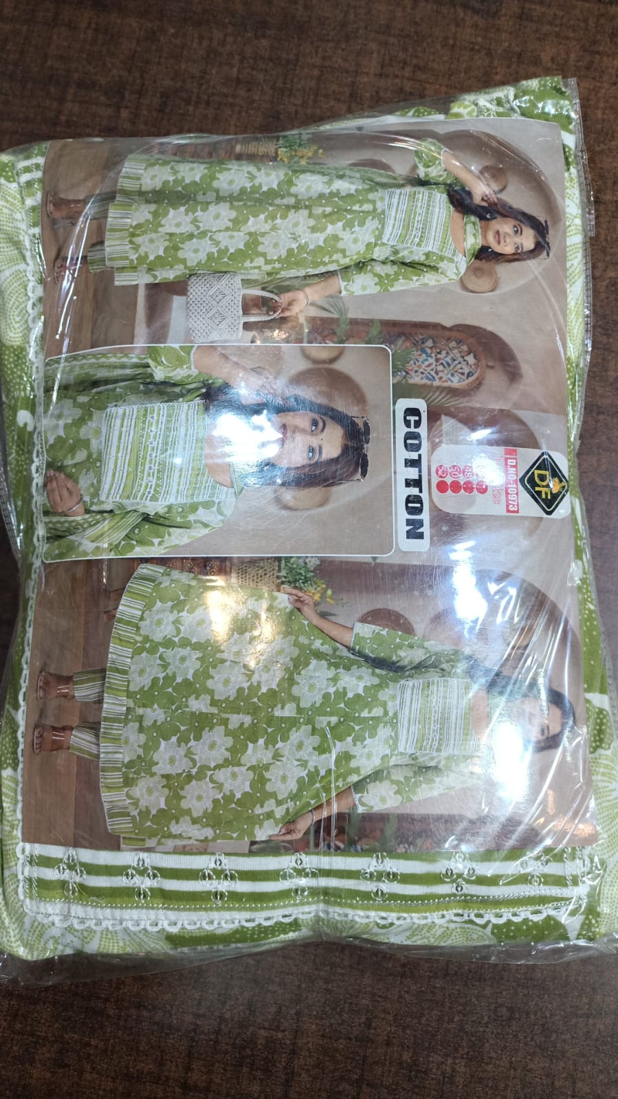 Plus Size Cotton Frock Style Printed Set with Matching Dupatta