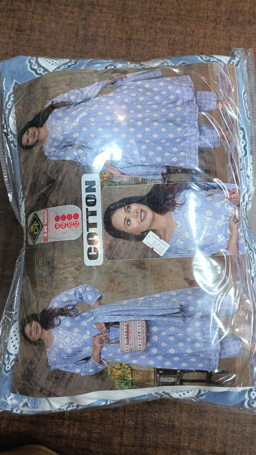 Plus Size Cotton Frock Style Printed Set with Matching Dupatta