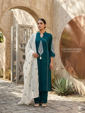 Elegant Olive Green Dhabu Cotton Embroidered Kurta Set with Dupatta