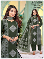 Dhabu Cotton Fine Screen Print 3-Piece Kurta, Pant & Mal Dupatta Set