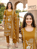 Dhabu Cotton Fine Screen Print 3pc Kurta, Pant & Dupatta Set