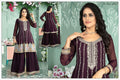 Fancy Collection Georgette White Embroidery & Mirror Work Peplum Top with Plazo & Plain Dupatta Set