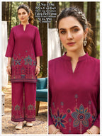 Flex Cotton Mill Print Daman Short Top & Wide-Leg Plazo 2-Piece Co-Ord Set
