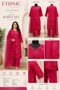 Ethnic Elegance Premium Rayon 3Pc Kurta Set with Plazo & Mal Chunni