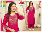 Premium Dhabu Cotton Fine Embroidered Kurti & Plazo 2pc Set with Pocket