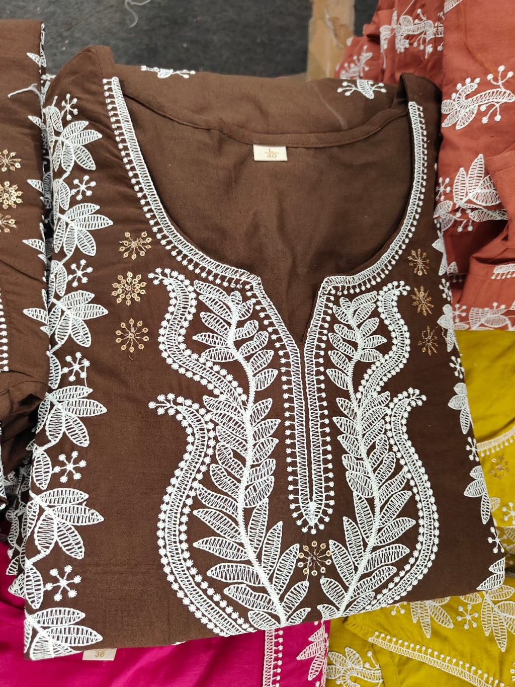 Premium Cotton 60-60 White Lucknowi Computer Embroidery Kurta Pant Dupatta Set