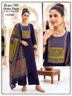 Graceful Dabu Cotton Kurti with Palazzo & Designer Dupatta Set
