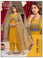 Graceful Dabu Cotton Kurti with Palazzo & Designer Dupatta Set