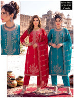 Graceful Roman Silk Embroidered Suit Combo with Beads Work