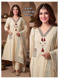 Elegant Biscuit Dhabu Cotton Suit Set with Mirror Work & Big Mal Cotton Dupatta