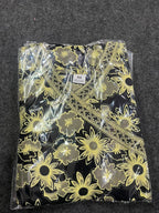 Stylish Black & White Floral Cotton Angrakha Short Kurti / Tunic