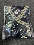 Stylish Black & White Floral Cotton Angrakha Short Kurti / Tunic