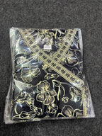 Stylish Black & White Printed Pure Cotton Angrakha Short Kurti
