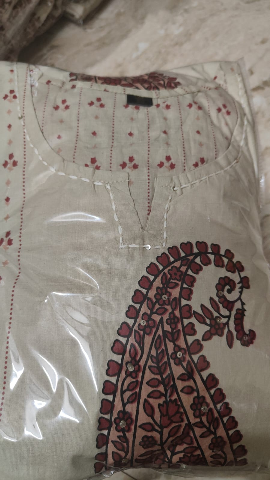 Traditional Sanganeri Printed 60-60 Cotton Kurti Set