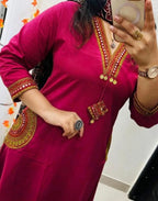 Pure Cotton 60x60 Flared Suit Set with Embroidery & Real Mirror Work