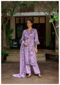 House of Pataudi Lavender Embroidered Kurta Set with Dupatta