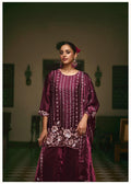 House of Pataudi Lavender Botanical Embroidered Silk Blend Kurta Set with Dupatta