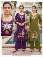 Dhabu Cotton Kurta Set with Mal Cotton Dupatta 3pc