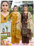 Dhabu Cotton Kurta Set with Mal Cotton Dupatta 3pc