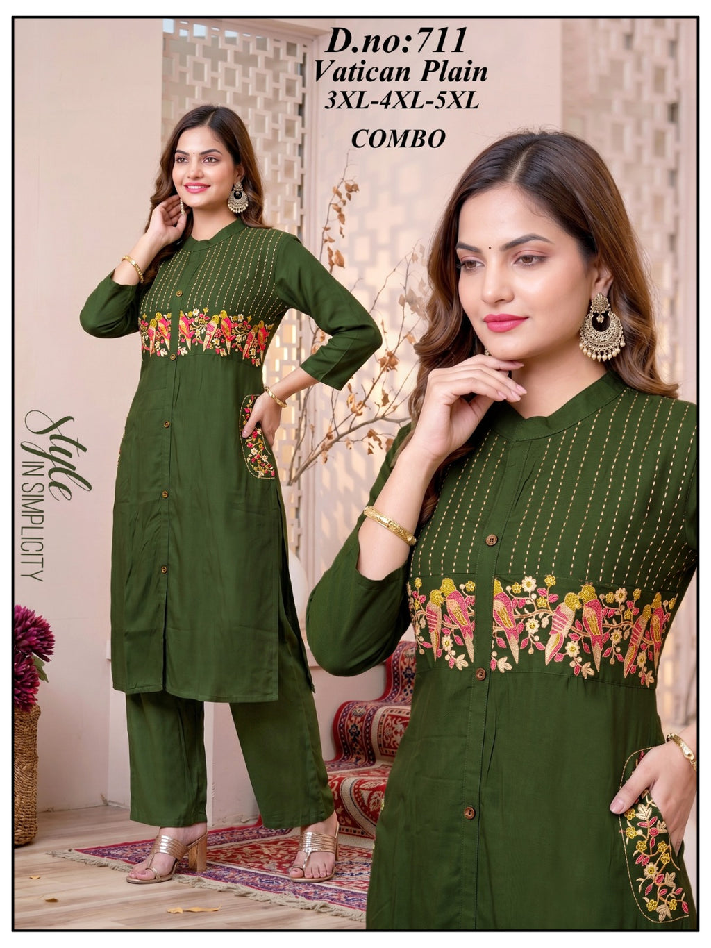 Vatican Fabric Embroidered Co-Ord Set