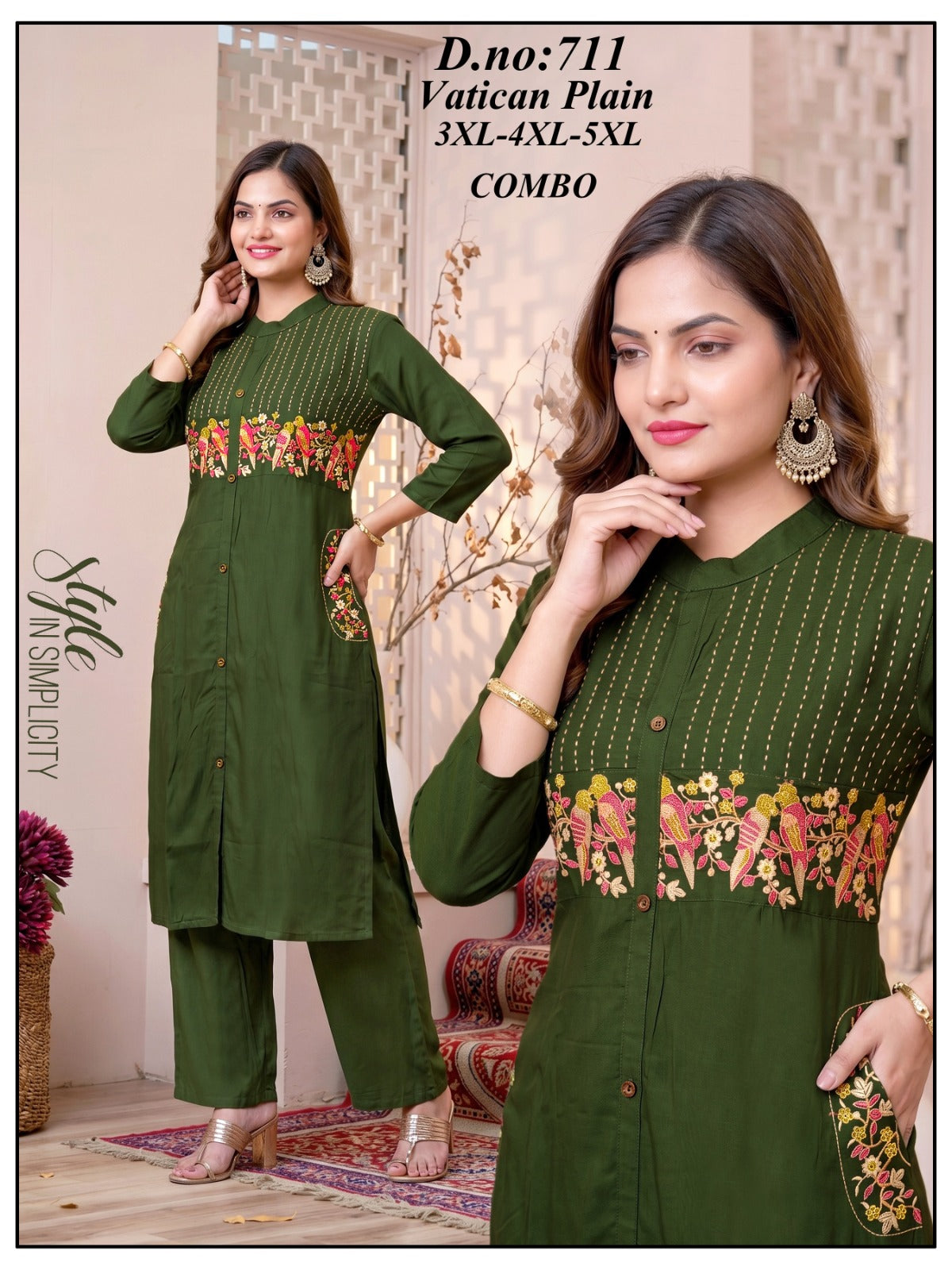 Vatican Fabric Embroidered Co-Ord Set